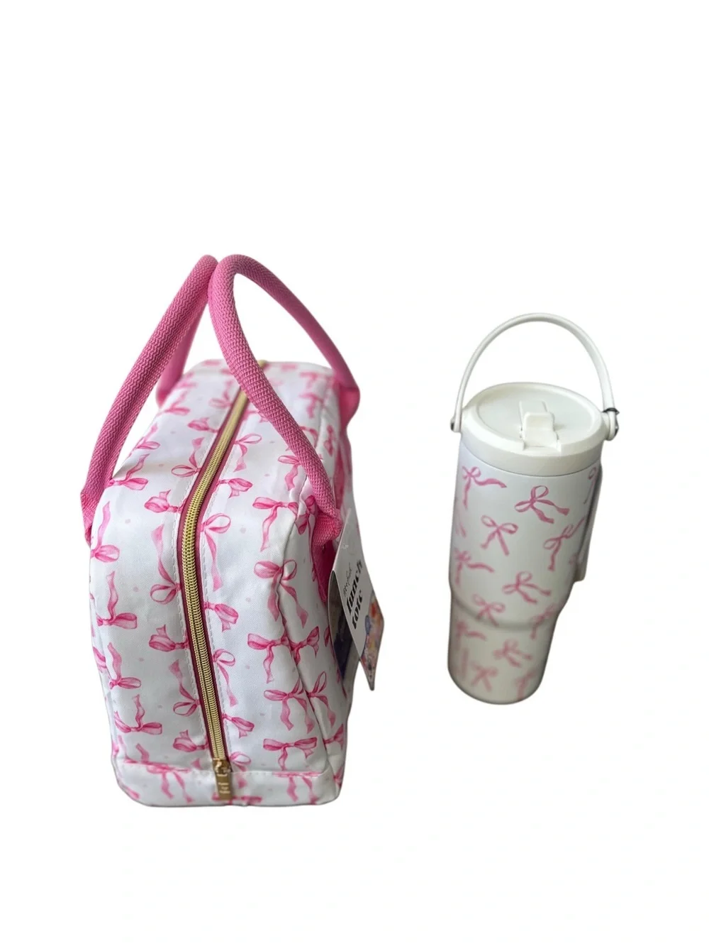 NWT Fit & Fresh Pink Coquette Bow Lunch Bag & Tumbler Set 🎀